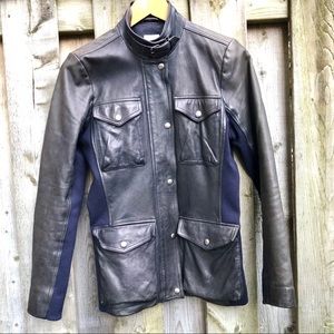 GAP Blue Grey Retro Leather Jacket